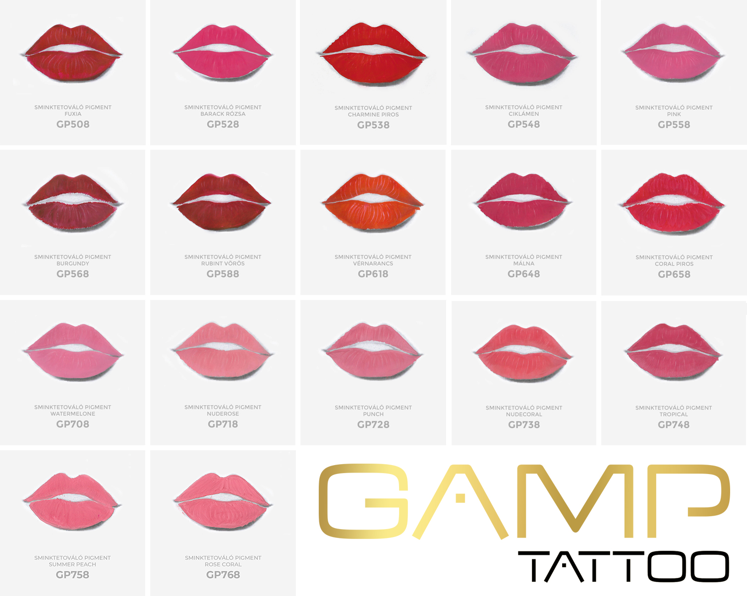 Gamptattoo sminktetovalo pigment szinminta